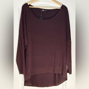 UGET Women's Elegant Scoop Neck Sweater - Deep Brown, Size XXL